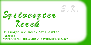 szilveszter kerek business card